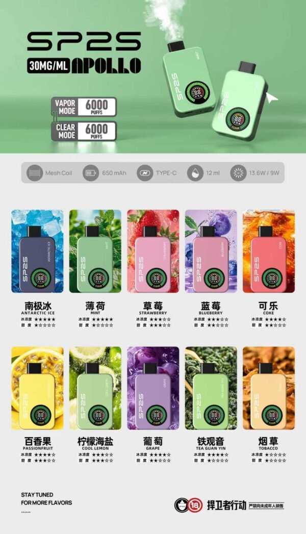 新品上市💥SP2抛棄式12000口 室内搭飛機專用（有煙/無煙雙模式可調）